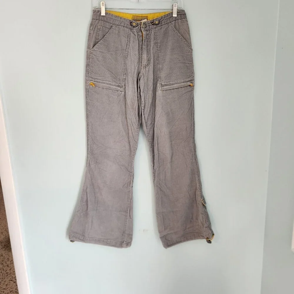 RARE‎ Vintage 90s Breakdown Original Raver Corduroy Pants Flare Gray Sz 7 30x31